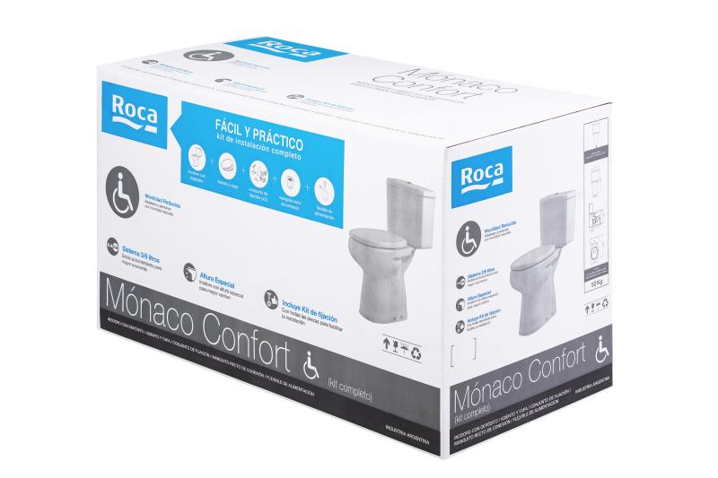 Kit Inodoro Largo para movilidad reducida Roca Monaco Confort Blanco