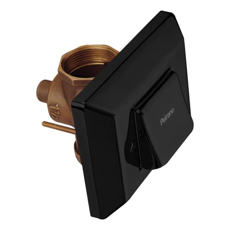 Combo Válvula De Descarga + Tecla Para Inodoro Peirano Tecno 02-010N Black