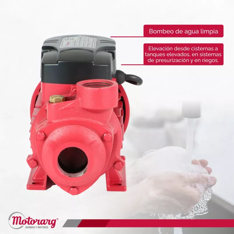 Bomba Periférica MOTORARG PF50 0.5HP 32Mts 1700 l/hs