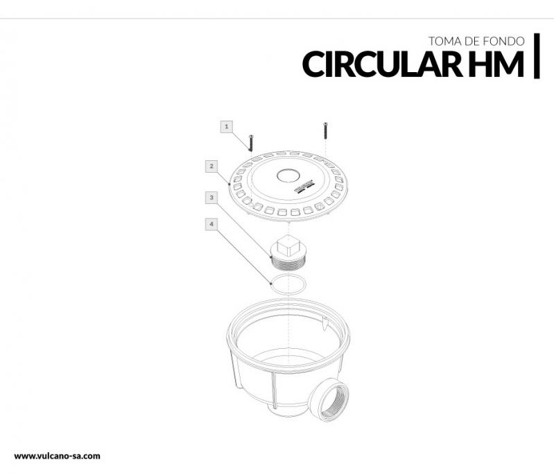 Toma de fondo para hormigón Vulcano Cód 125000