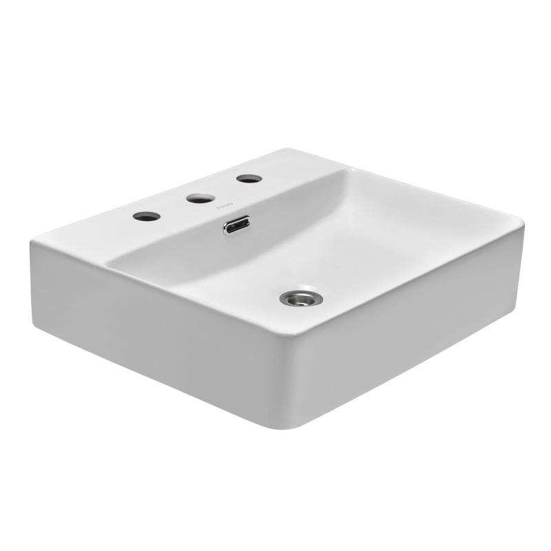 Bacha Apoyar Rectangular 3 Agujeros para Baño Blanco Peirano BCH03/3