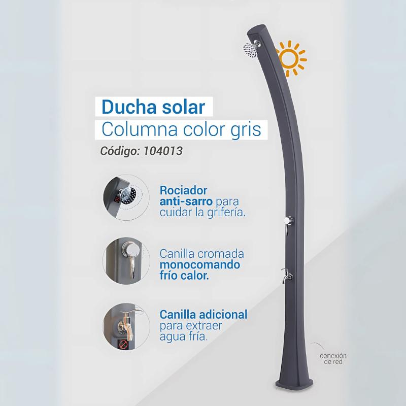 Ducha Solar Para Piscina Columna Gris Vulcano Cod 104013