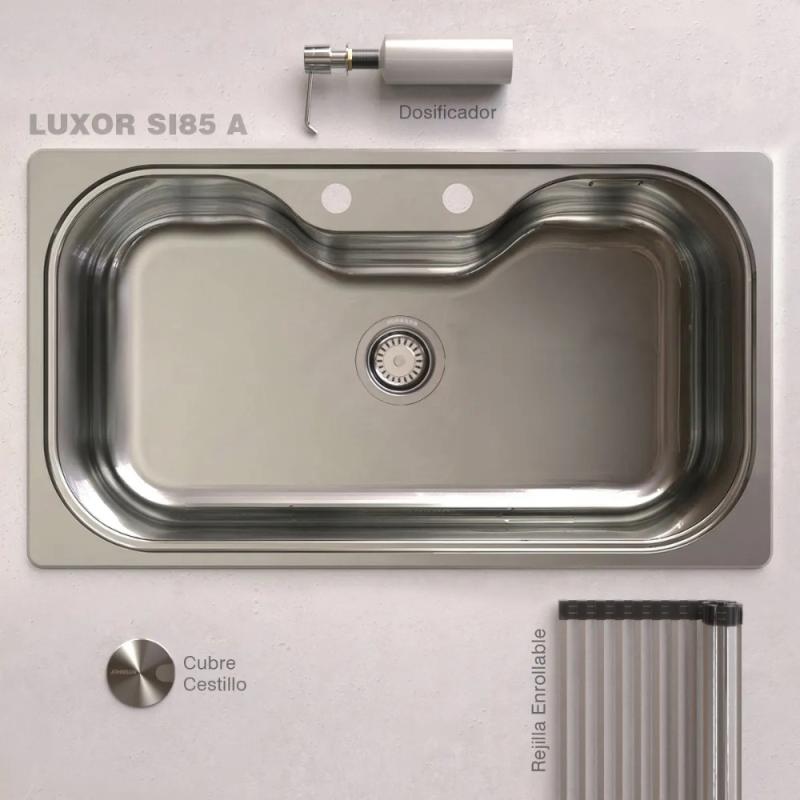 Kit Bacha De Cocina Johnson Acero Luxor Si85 + Accesorios