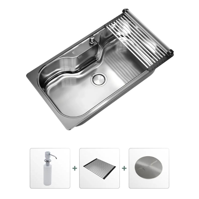 Kit Bacha De Cocina Johnson Acero Luxor Si85 + Accesorios