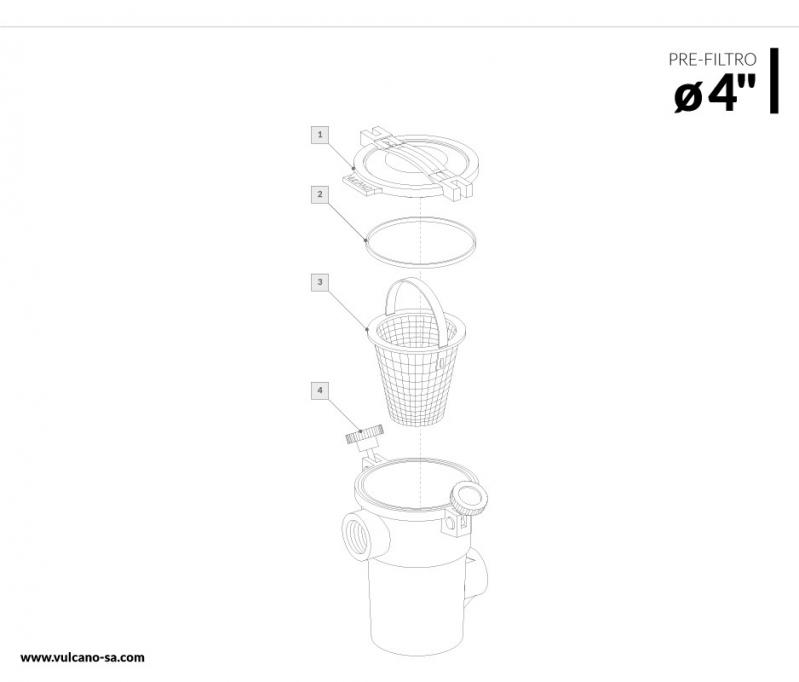 Pre-filtro ø 4" Vulcano Cód 126000