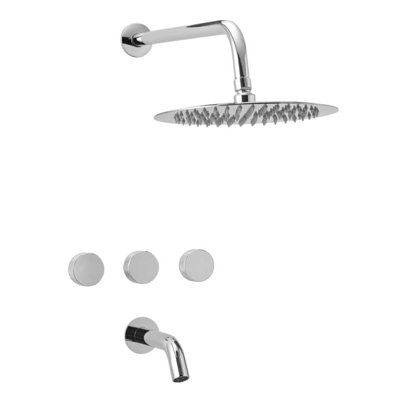 Grifería Ducha de Embutir Bicomando Peirano Fabric Cromo 80-100C