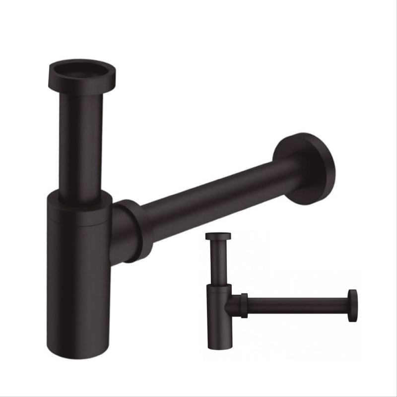 Sifón Para Lavatorio Extensible Ideal Negro Mate (1618)