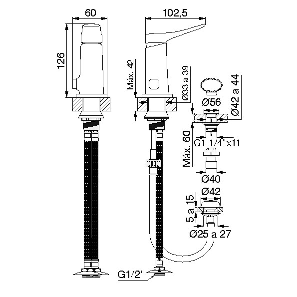 Griferia Bidé Monocomando Fv Chapelco 0189/s7