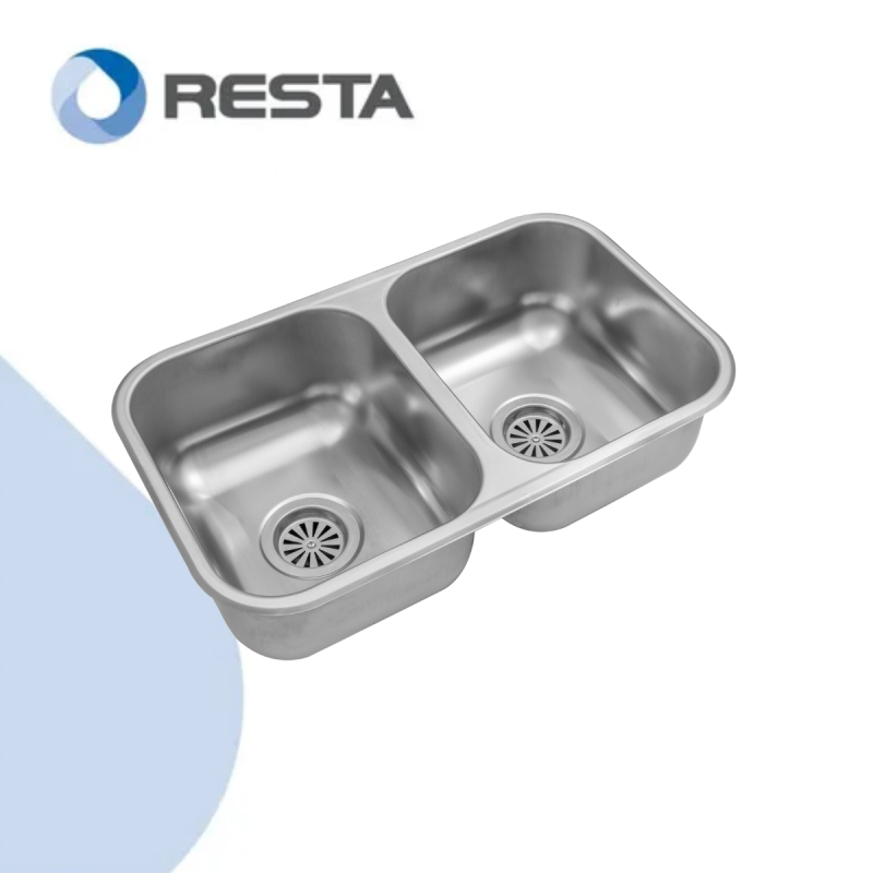 Bacha Pileta Doble Cocina Acero Inoxidable Johnson C28/18