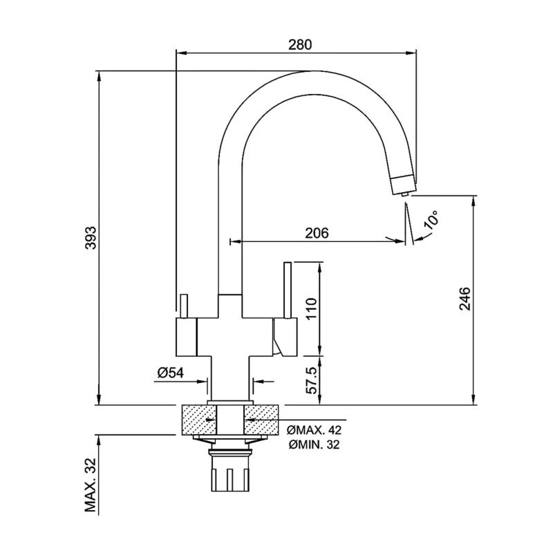 Grifería Cocina Monoc Purificador Agua Peirano Vita 22-178N