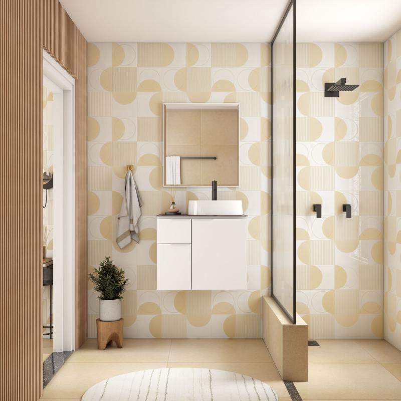 Vanitory De Acero Mueble Con Vidrio Templado Cozimax Figo Blanco