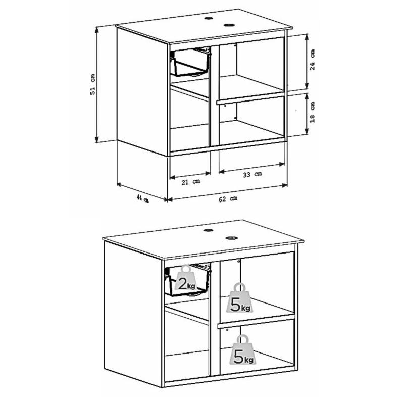 Vanitory De Acero Mueble Con Vidrio Templado Cozimax Figo Blanco