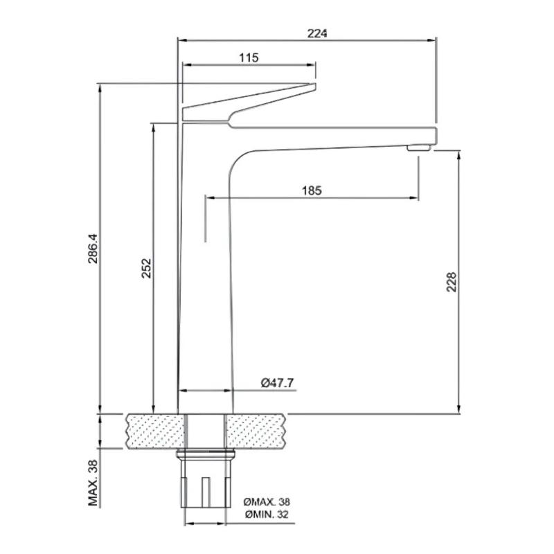 Combo Grifería Lavatorio Alto + Ducha + Bidet Peirano Wave Cromo