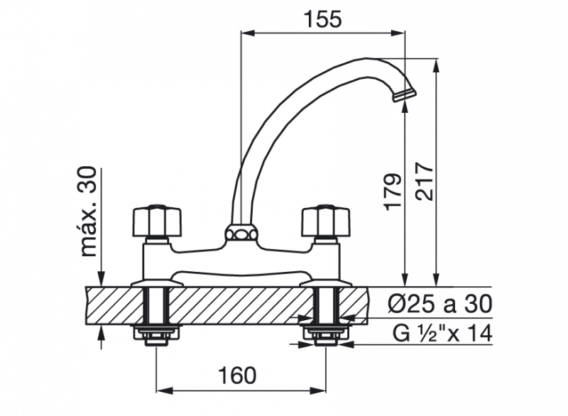 Grifería Cocina Mesada Fv Arizona Plus 0413/B1P