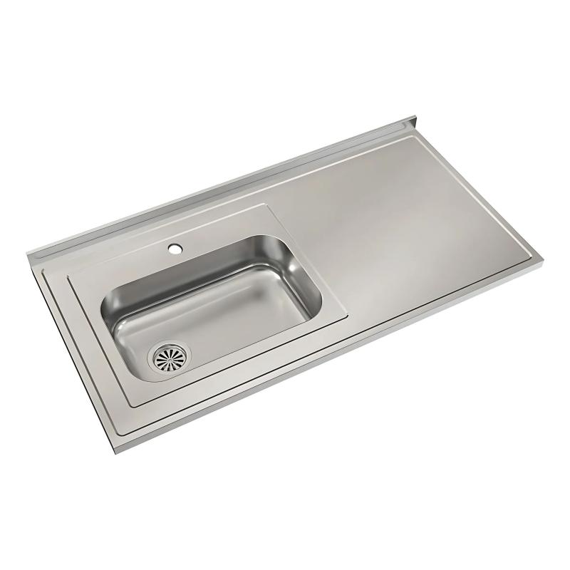 Mesada Cocina AISI 430 De 120cm Con Bacha ZZ52 Lado Izquierdo Johnson