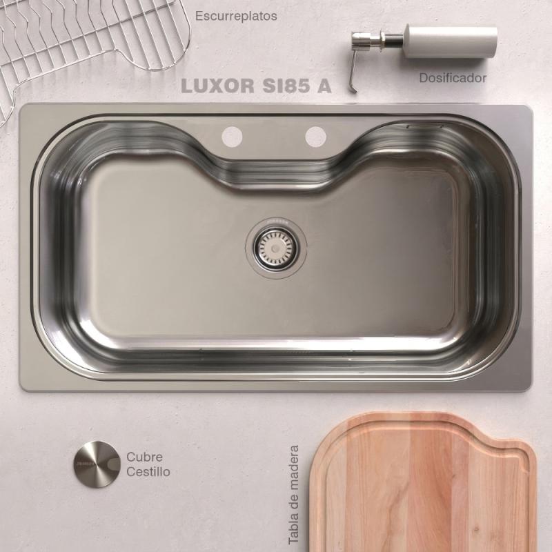 Kit Bacha Cocina Johnson Acero LUX SI85 + Accesorios (P30LUXOR85K1)