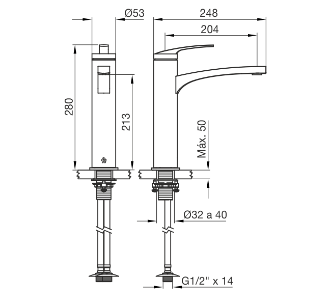 Grifería Monocomando Cocina Fv Bonnie 0411/H1 Cr Cromo