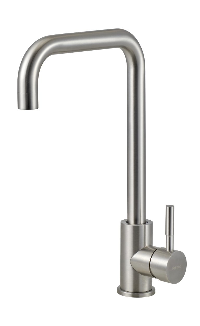 Grifería Monocomando De Cocina Acero Pulido Plateado Peirano Swift 20-147