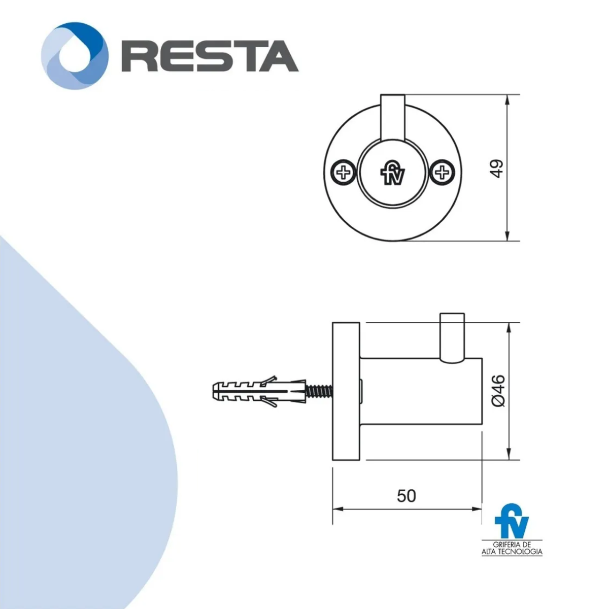 Percha Accesorio Fv Arizona Cromo 166/b1