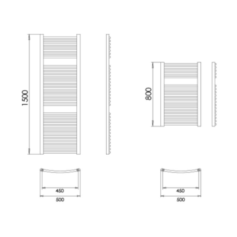 Toallero Radiador Para Baño Peisa Scala 150 Cm Blanco (10000672)