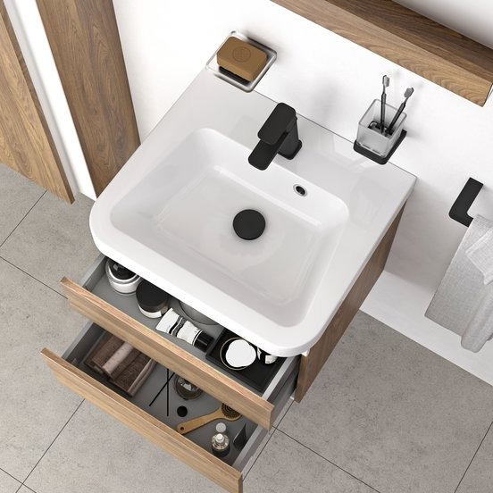 Sopapa Lavatorio Click-Clack con Desborde Ideal Negra 1676