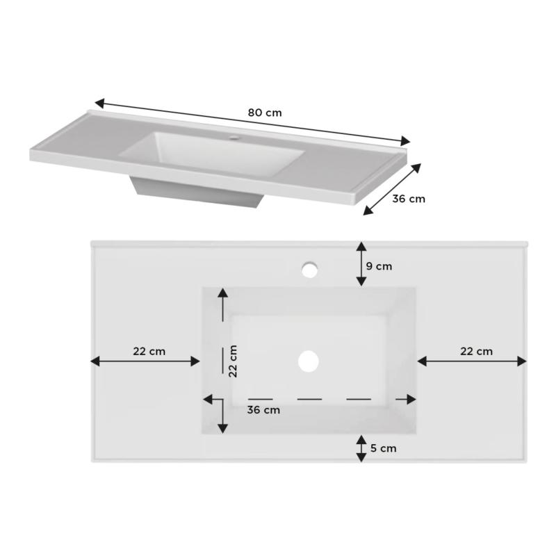 Vanitory Mueble Colgante Con Bacha Cozimax Aster 80