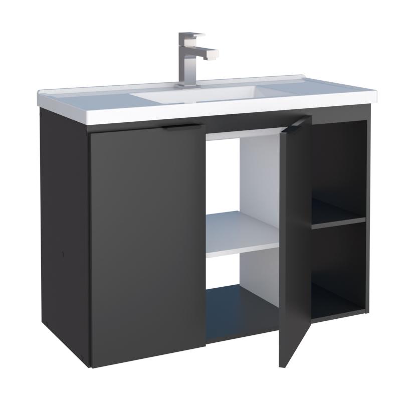 Vanitory Mueble Colgante Con Bacha Cozimax Aster 80