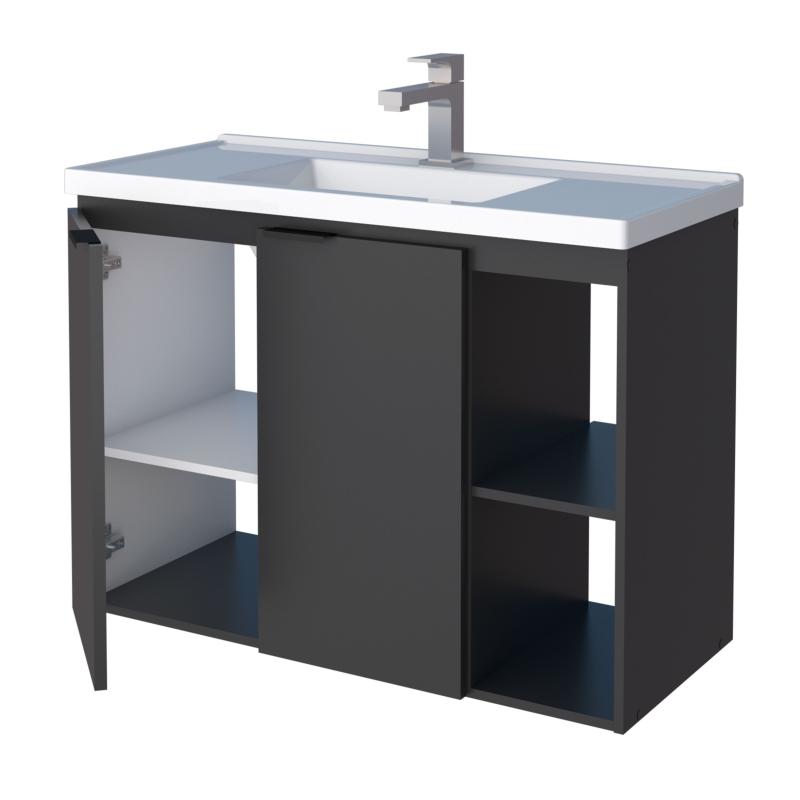 Vanitory Mueble Colgante Con Bacha Cozimax Aster 80