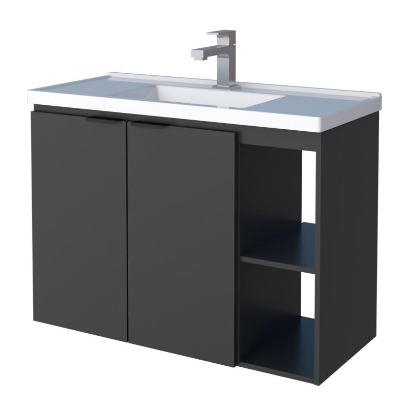 Vanitory Mueble Colgante Con Bacha Cozimax Aster 80