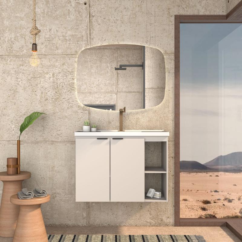 Vanitory Mueble Colgante Con Bacha Cozimax Aster 80