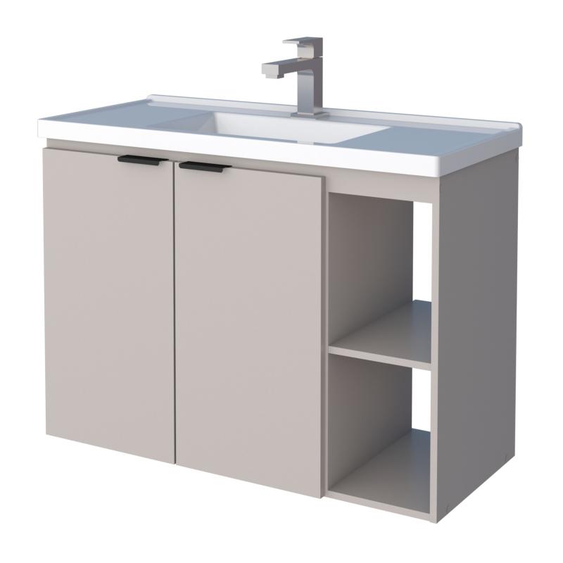 Vanitory Mueble Colgante Con Bacha Cozimax Aster 80