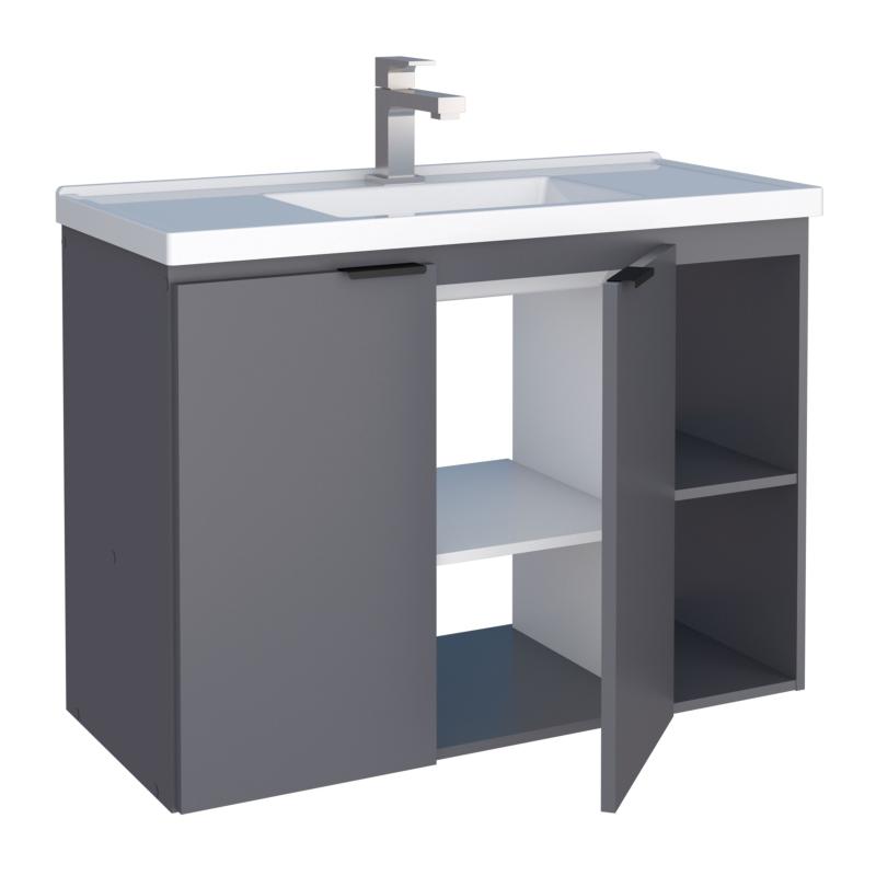 Vanitory Mueble Colgante Con Bacha Cozimax Aster 80