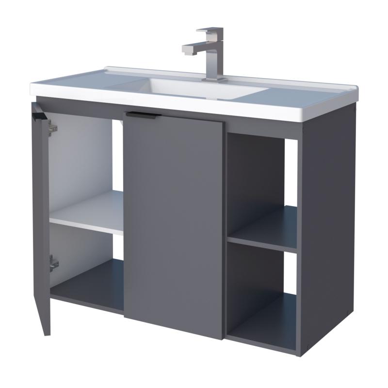 Vanitory Mueble Colgante Con Bacha Cozimax Aster 80