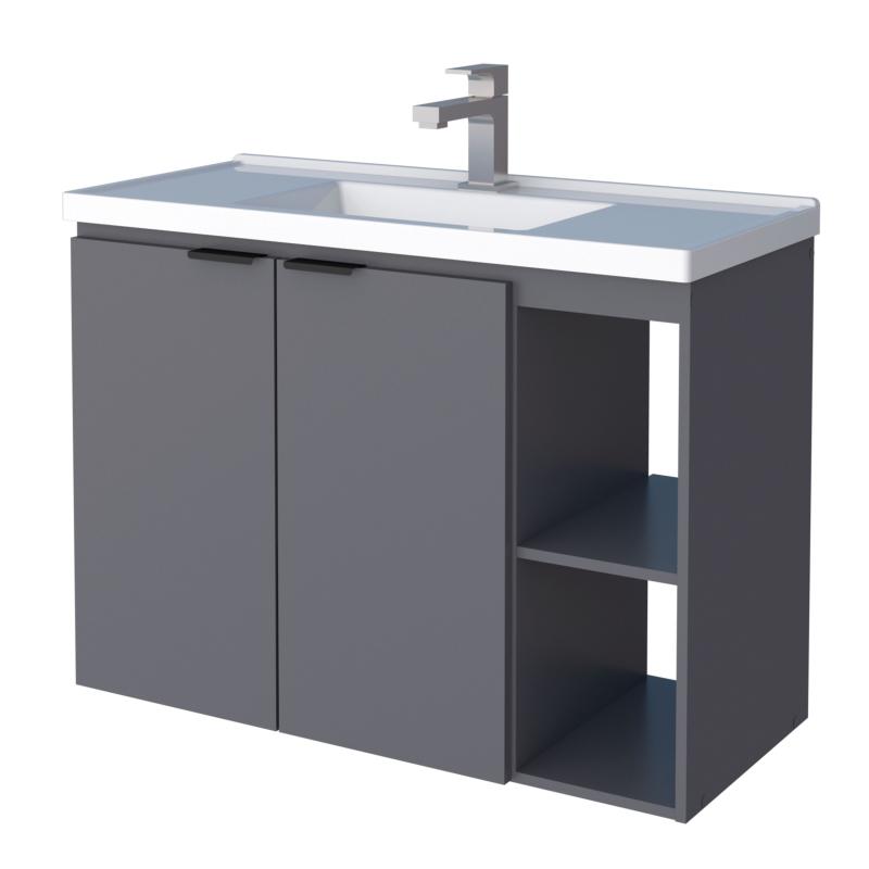 Vanitory Mueble Colgante Con Bacha Cozimax Aster 80
