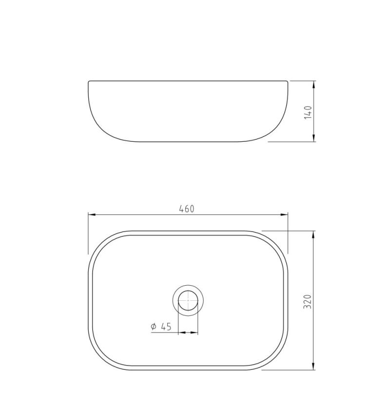Bacha De Apoyar Blanca Peirano Bch12 460x320x140mm