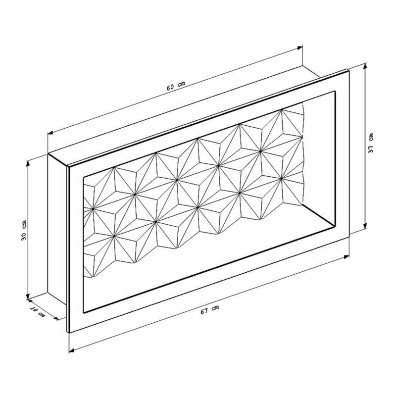 Nicho Texturizado Mármol Sintético 60x30 Cozimax Negro