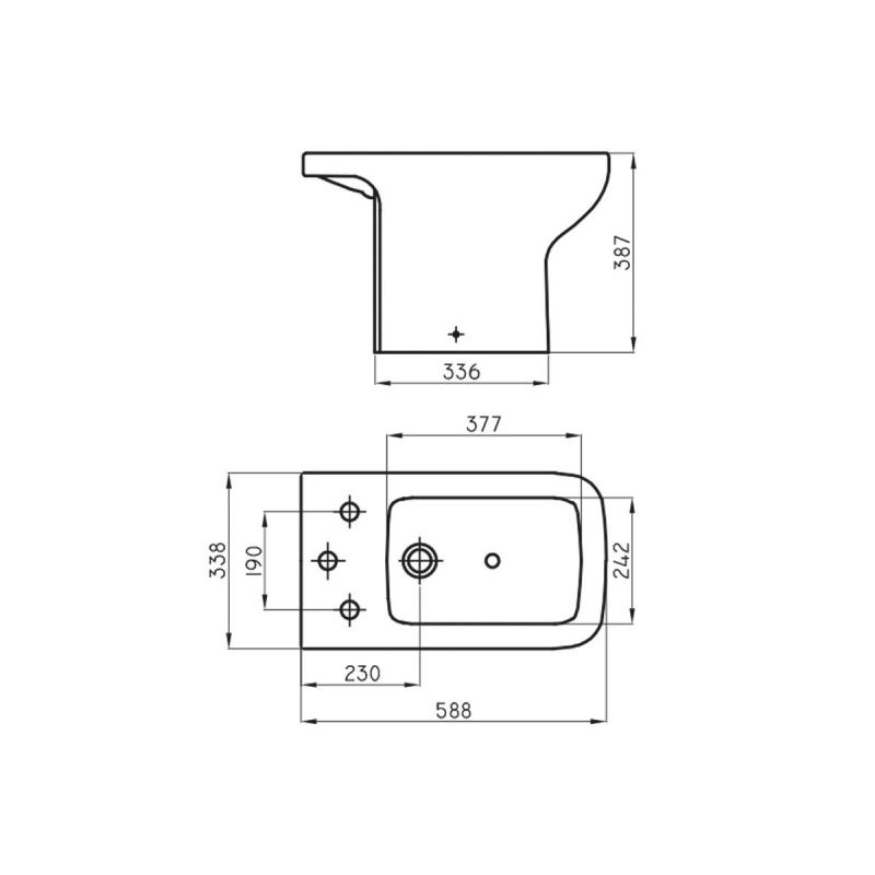 Bidet Ferrum Trento 3 Agujeros Blanco (BEL3J)