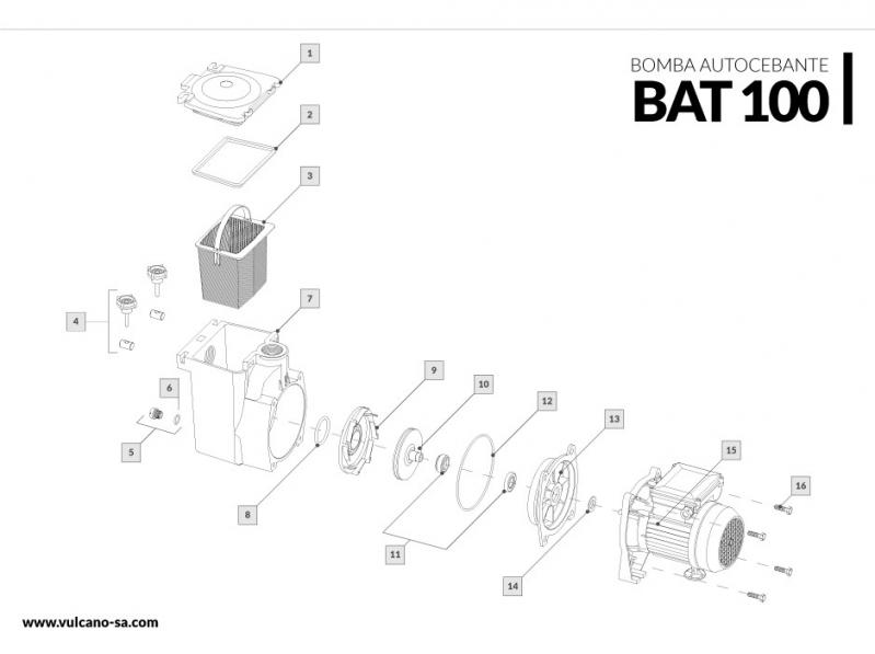 Bomba autocebante BAT 100 Vulcano Cód 106012