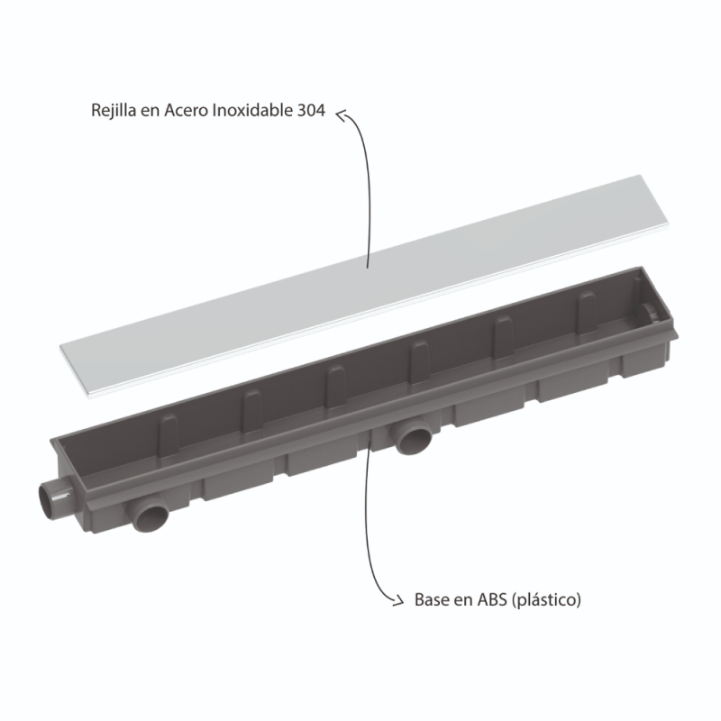 Desagüe Rejilla Encastrable Paralelo 60 cm Ideal 12115