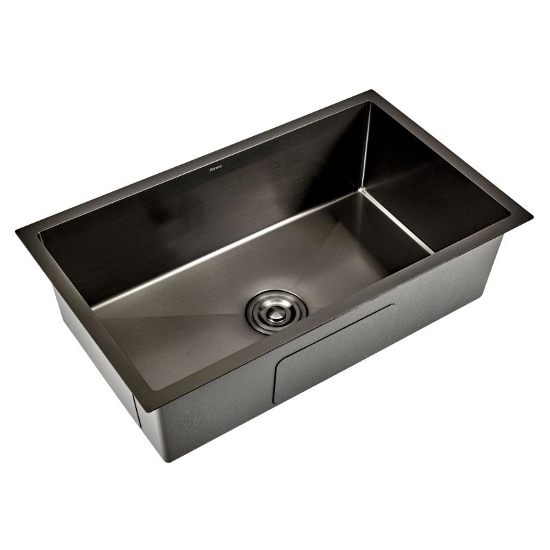 Bacha Cocina Con Accesorios Embutir Peirano Black Gun Brushed