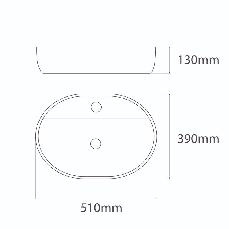 Bacha Apoyo Marmolada Ovalada con Mesada Gris Ideal 10220