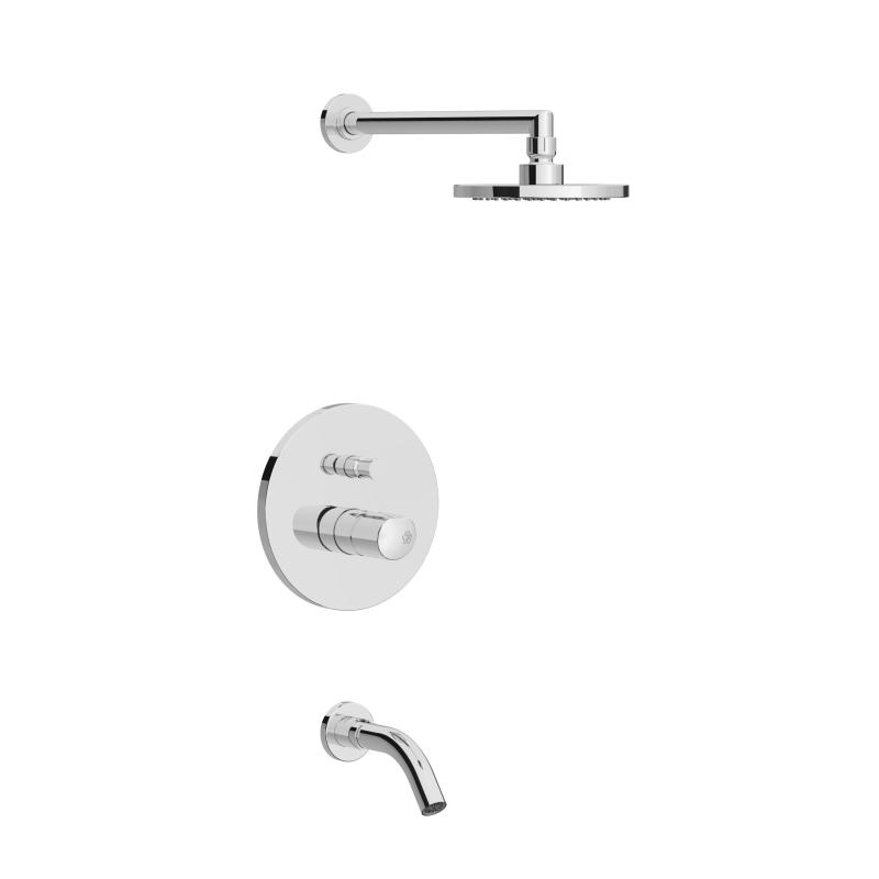 Grifería Monocomando Ducha Y Bañera Con Transferencia Fv Cilindra 0106/M5 Cromo