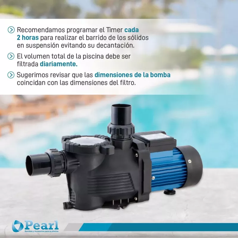 Bomba Piscina Electrobomba Autocebante Pearl Mini Pool 50m 60000 Lts 0.55 HP