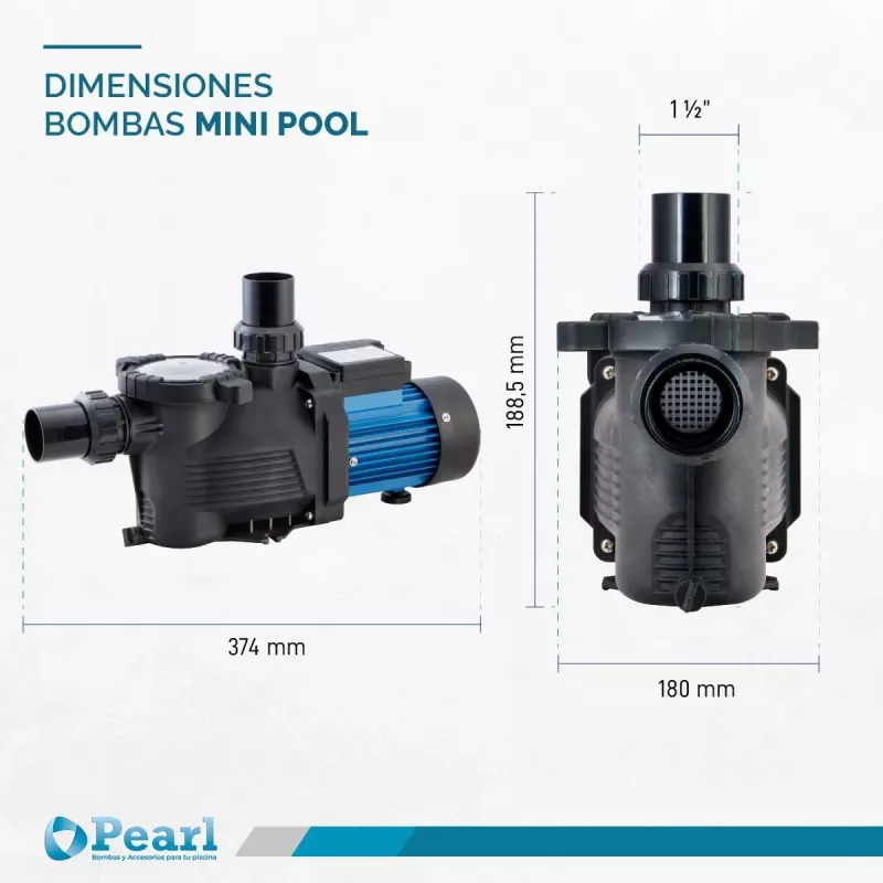 Bomba Piscina Electrobomba Autocebante Pearl Mini Pool 50m 60000 Lts 0.55 HP