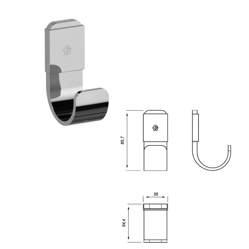 Combo Kit 5 Accesorios De Baño Fv Linea Armonia 0179.05/M8 Cromo