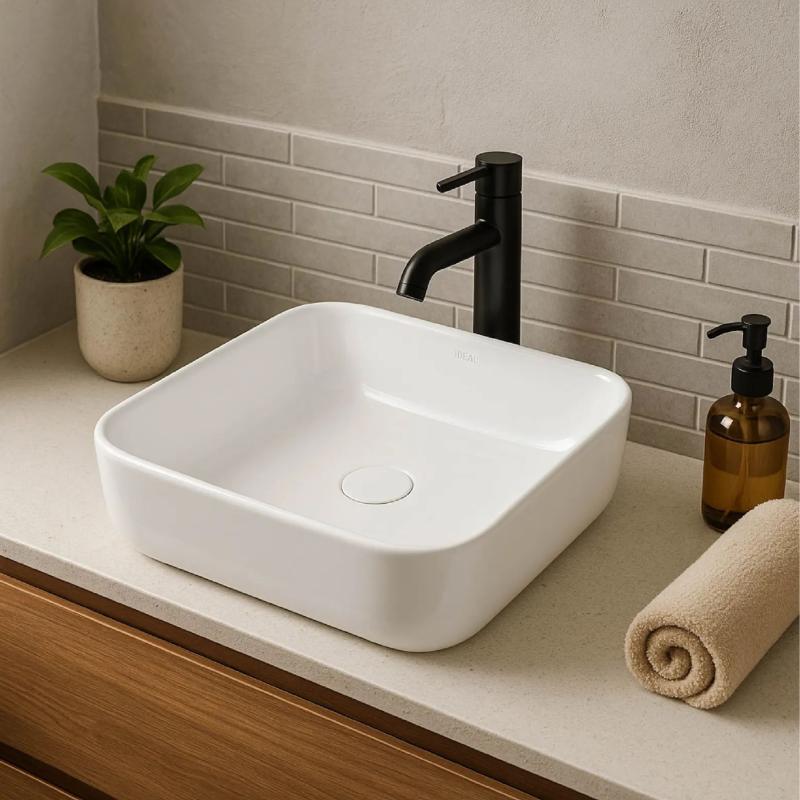 Bacha Cuadrada De Apoyo Ideal Kae 10090 Blanco