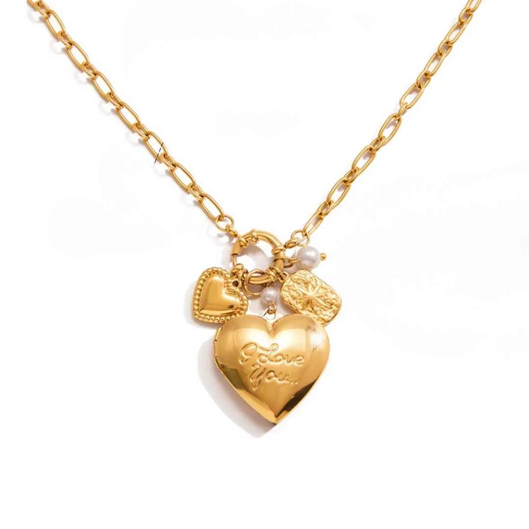 COLLAR CORAZON RELICARIO x1u