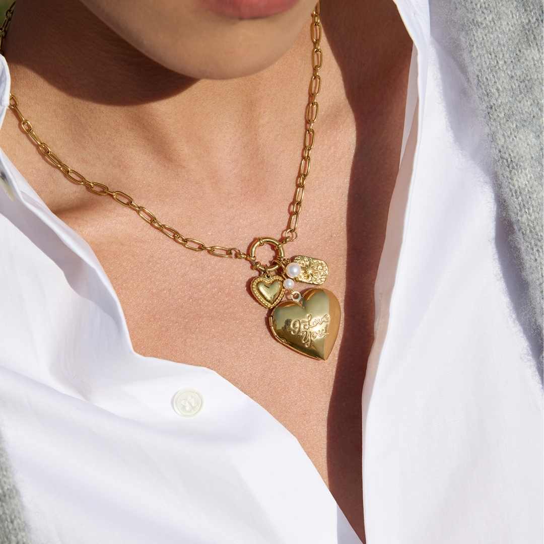 COLLAR CORAZON RELICARIO x1u