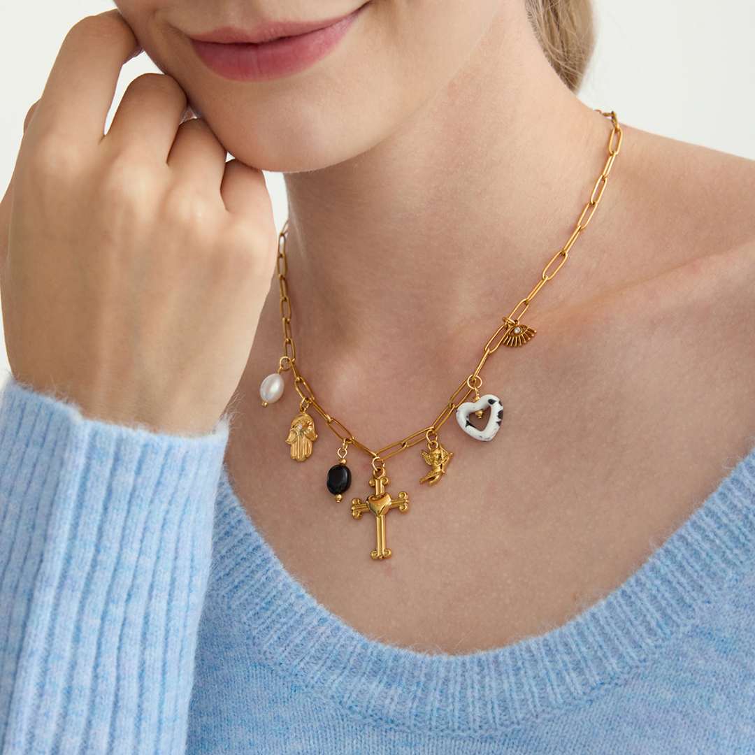 COLLAR CHARMS BLACK x1u