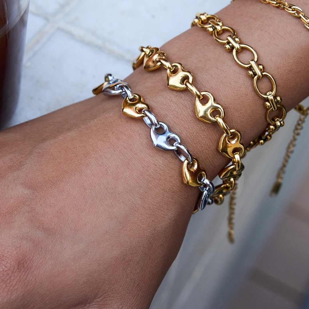 PULSERA MIX LOVE GOLD x1u